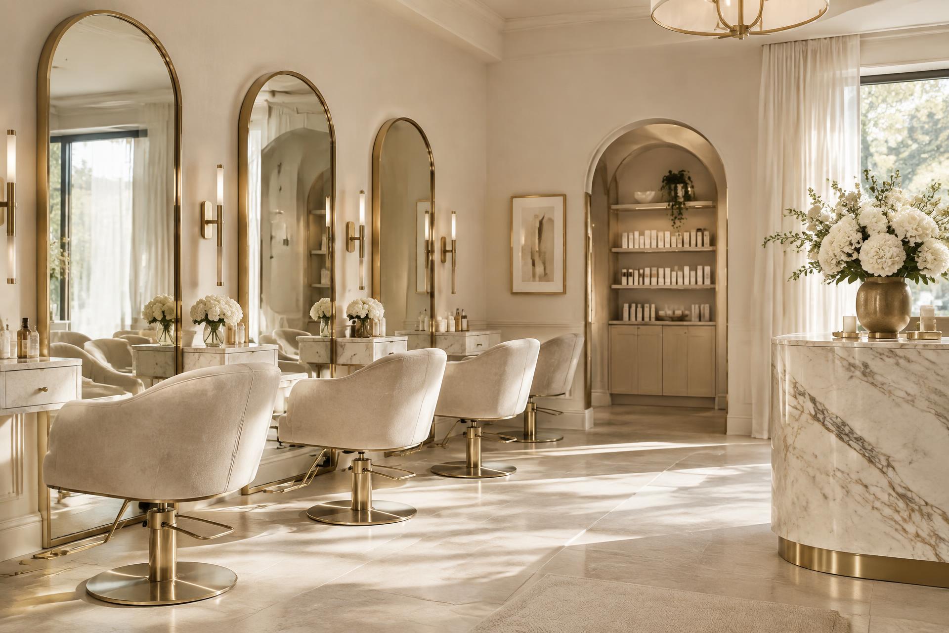 Interior elegante de um salão de beleza boutique